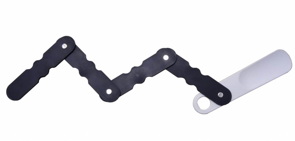 Faltbarer Schuhlöffel aus leichtem Kunststoff