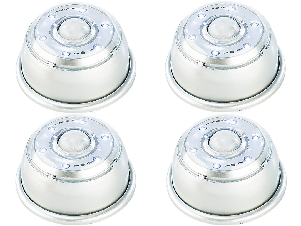 4 x Lunartec LED Nachtlicht mit Bewegungsmelder