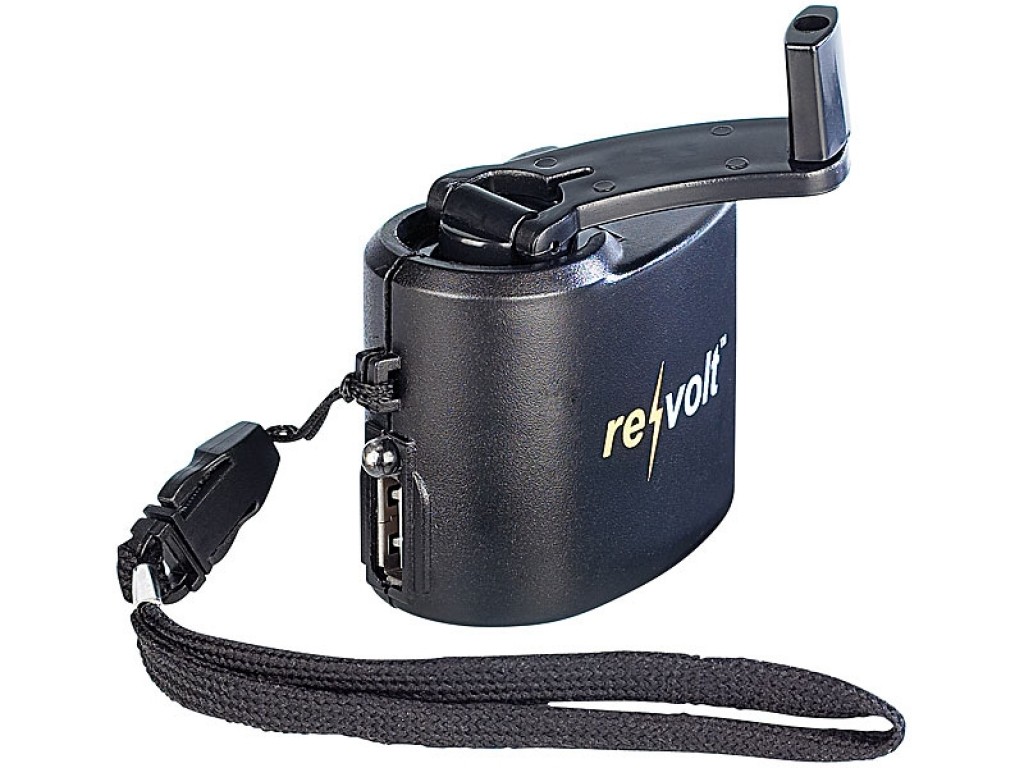 Revolt Universal-Dynamo-Ladegerät mit Kurbel