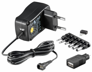 EcoFriendly Universal Netzteil 600 mA 3-12 V mit 6 DC + 1 USB Adapter Netzstecker