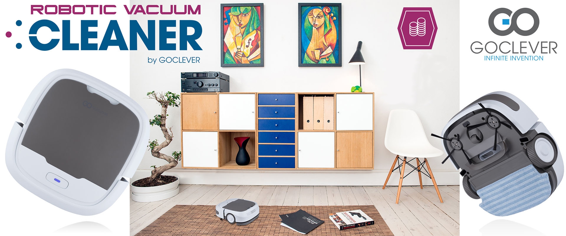 GoClever Staubsauger Roboter "Comfort Cleaner" mit Nasswischfunktion und 2600mAh Akku GoClever Staubsauger Roboter "Comfort Cleaner" mit Nasswischfunktion und 2600mAh Akku